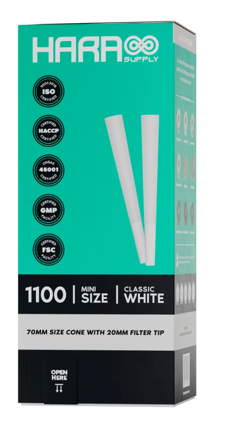 Hara Supply Classic White 70mm/20mm Cones